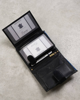 Skórzany portfel męski na karty z systemem rfid