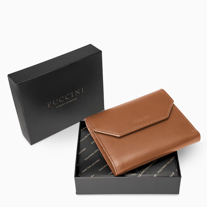 Portfel damski skórzany PUCCINI VULCANO VC90150 2B Brązowy