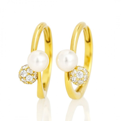 Kolczyki ze stali szlachetnej platerowane 14k złotem, zapięcie angielskie KST3467