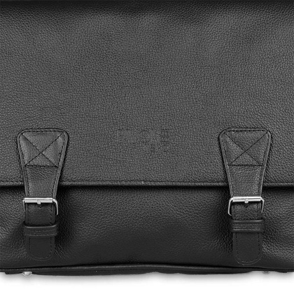 Skórzana listonoszka męska torba na ramię laptopa czarna - Pavone Nero Lukka 2331 BL