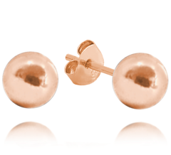 MINET Kolczyki srebrne rosegold KULKI 8 mm