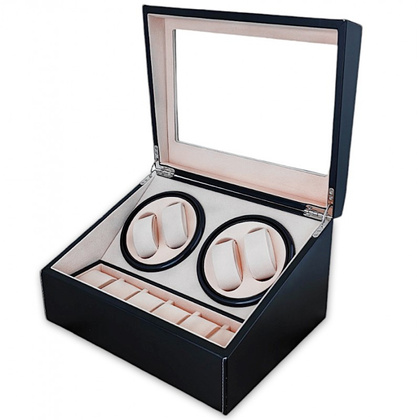 Rotomat na zegarek automatyczny, ekoskóra szkatułka gablotka 31x24x18cm PD103