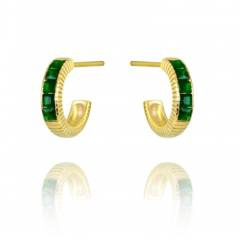 Kolczyki ze stali szlachetnej pozłacanej 14k złotem KST2939