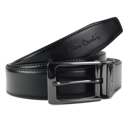 Klasyczny pasek męski Pierre Cardin FWJX5 DOUBLE BLACK-BROWN 