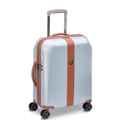 Delsey Promenade Hard mała srebrna walizka kabinowa na kółkach 55 cm