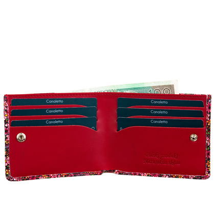 Mały portfel skórzany BajuBaj czerwony PD1055Cs82 RFID