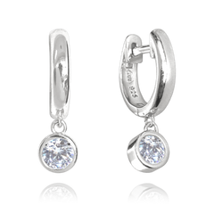 MINET Kolczyki srebrne z białymi cyrkoniami