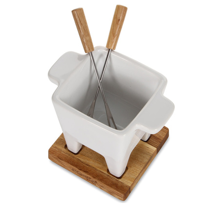 Zestaw Tapas Fondue biały, poj. 200ml, dąb