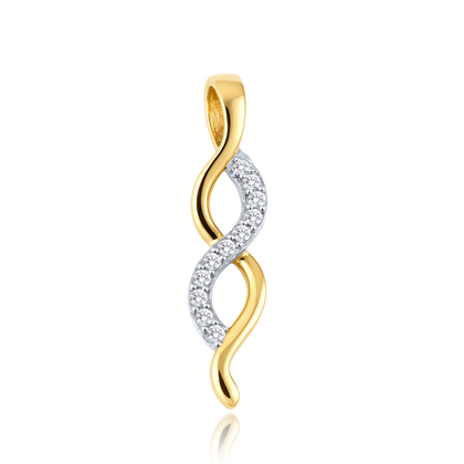 MINET Elegancka złota zawieszka z białą cyrkonią Au 585/1000 0,65g