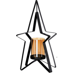 ŚWIECZNIK METALOWY 31,5CM GWIAZDA MICA