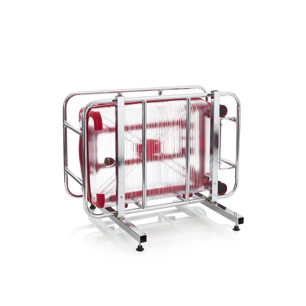 Heys XRay średnia czerwona transparentna walizka na kółkach