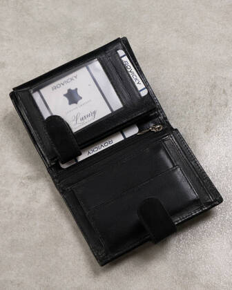 Duzy skorzany portfel meski z systemem RFID Protect