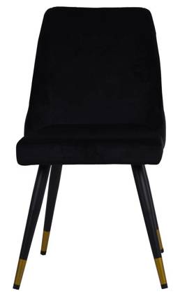 Krzesło welurowe pikowane czarne