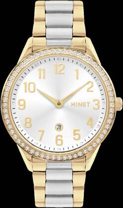 MINET Srebrno-złoty damski zegarek AVENUE z cyframi