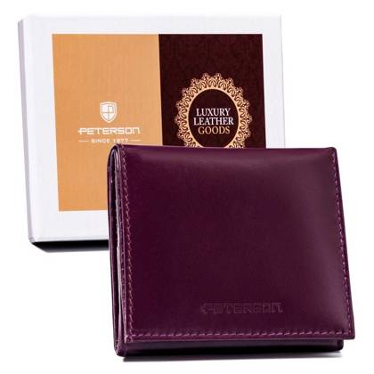 Mały, skórzany portfel damski na karty z systemem rfid protect