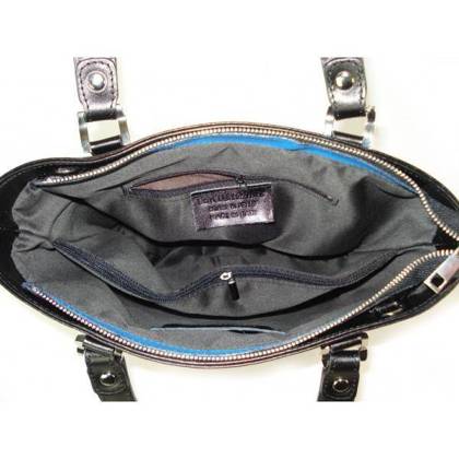 Porządna,praktyczna włoska torebka na ramię a4 szara - grafit  V335G
