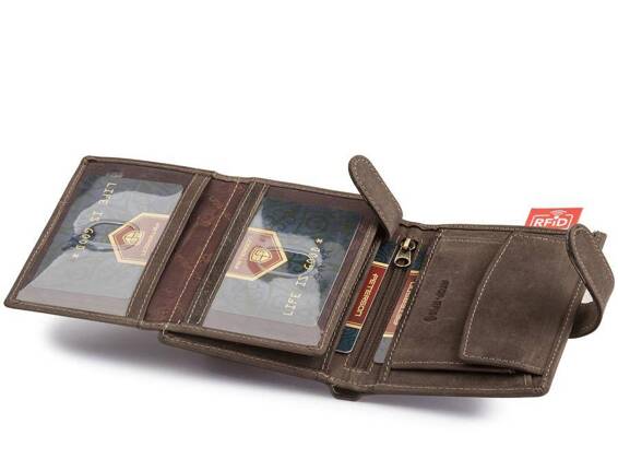 Skórzany portfel męski z zapięciem
