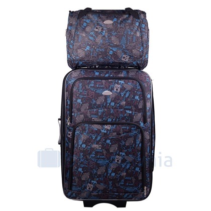 Średnia walizka PELLUCCI RGL 773 M Czarno Niebieska