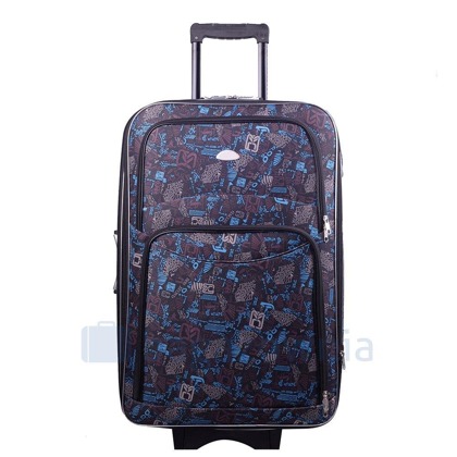 Średnia walizka PELLUCCI RGL 773 M Czarno Niebieska