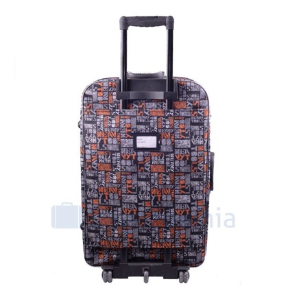 Średnia walizka PELLUCCI RGL 773 M Szaro Pomarańczowa