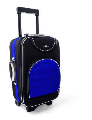 Średnia walizka PELLUCCI RGL 801 M Czarno Niebieska