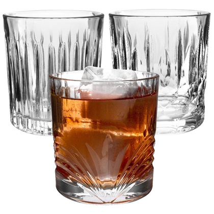 Szklanka szklanki do whisky drinków napojów zestaw komplet szklanek 330 ml 3 sztuki