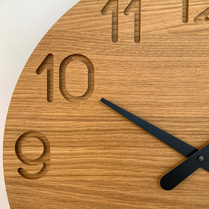 VLAHA Duży zegar drewniany OAK wykonany w Czechach ⌀45cm