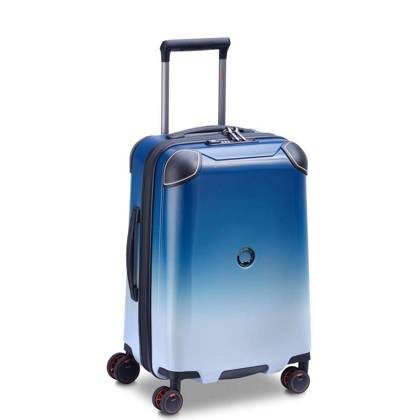 Walizka Delsey Cactus Mała twarda biało-niebieska walizka kabinowa na kółkach 55 cm