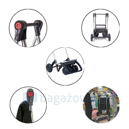 Wózek na zakupy ROLSER I-Max MF DOS+2 Bordowy