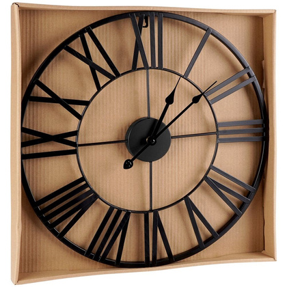 Zegar ścienny metalowy czarny 45 cm